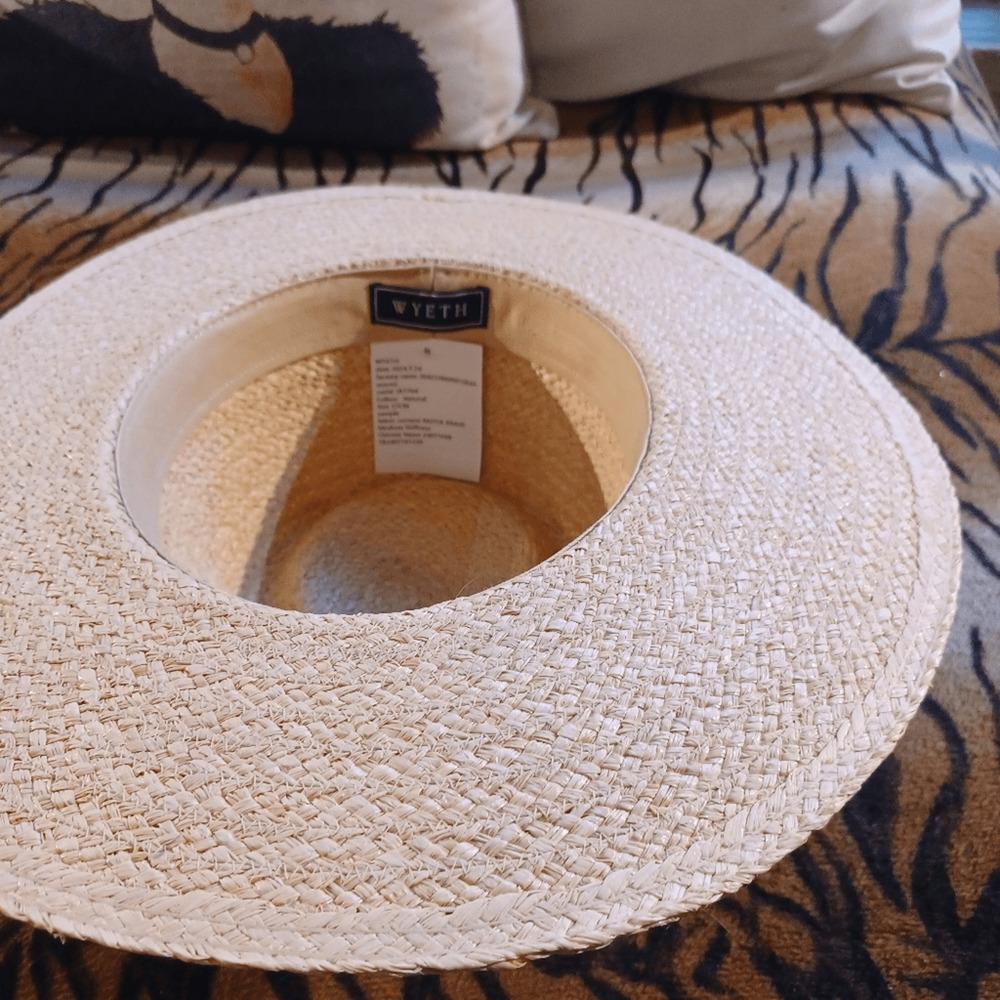NEW Rare WYETH Straw Hat with Brown Band - Picture 3 of 4
